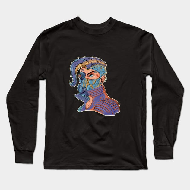 Cyber Punk Long Sleeve T-Shirt by miadrawing